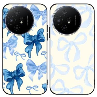 Imagem de Zrutru Pacote com 2 capas de telefone estéticas e elegantes com laço preppy para TCL 50 XL 17,2 cm, capa protetora de TPU (poliuretano termoplástico) de silicone macio