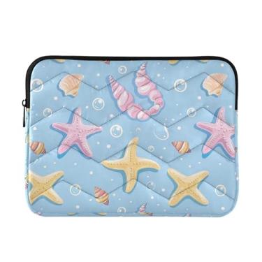 Imagem de Coikll Bolsa para laptop Starfish and Conch, capa protetora à prova de choque para notebook de 13 a 14 polegadas