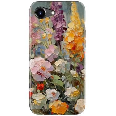 Imagem de Goodon Capa fofa para iPhone 16e - Compatível com carregamento sem fio - Capa rígida de camada dupla + capa de silicone - Capa protetora para celular com designs modernos para mulheres - Pintura a