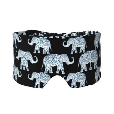 Imagem de Máscara protetora para olhos e orelhas com estampa de elefante, respirável, ajustável, blecaute, confortável