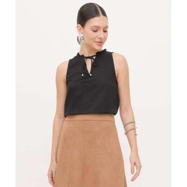 Imagem de Blusa Regata Feminina Amarração Marisa-40002, Preto, P