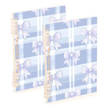 Imagem de Burbuja Cadernos com nome, papel pautado universitário A5 com 60 folhas, fichário para escritório, 2 unidades