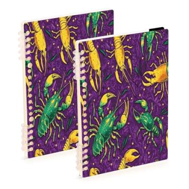 Imagem de Burbuja Cadernos de lagosta de carnaval, papel pautado universitário A5 com 60 folhas, fichário para escritório, 2 unidades