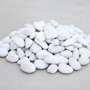 Imagem de Pedra Ornamental decoração vasos jardins dolomita seixo Branca 15 kilo