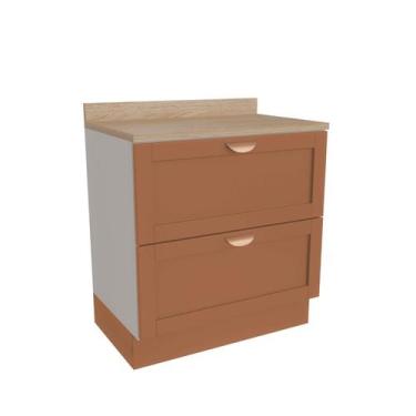 Imagem de Balcão 2 Gavetões 80cm com Tampo Arizona CabeCasa MadeiraOriginals - C