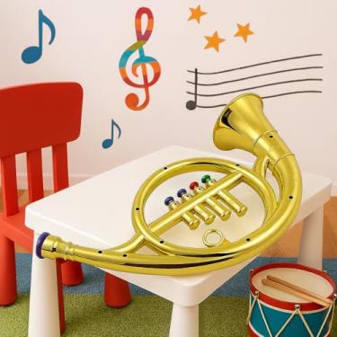 Imagem de MINI TROMPETE ACUSTICO INSTRUMENTO MUSICAL 4 BOTOES BRINQUEDO PARA INICIANTES