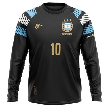 Imagem de Camiseta Manga Longa Filtro UV Argentina Preto Tri Campeã-Masculino