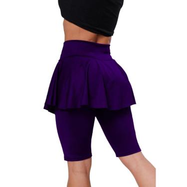 Imagem de Bermuda Basica Ciclista Saia Babado Tapa Bumbum Fitness Academia WOLFOX Em Suplex Poliéster-Feminino