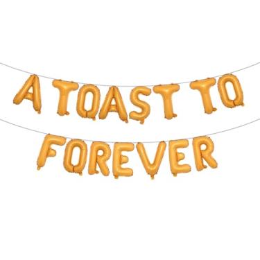 Imagem de A TOAST TO FOREVER Last Toast On The Coast Decorações de despedida de solteira sob o mar balões bandeira verão praia costeira decoração de chá de panela (Um brinde à eternidade laranja)