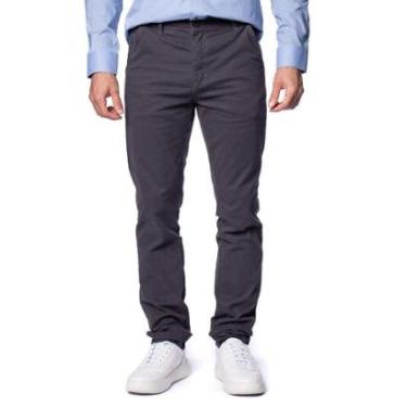 Imagem de Calça de Sarja Masculina Max Denim Slim Alfaiataria Cinza Escuro-Masculino