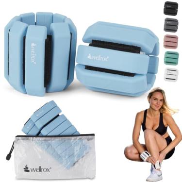 Imagem de Wellrox Pulseiras Ponderadas Edição Conforto - 1,1 kg (0,5 kg cada pulso) Pesos ajustáveis de tornozelo e pulso para mulheres e homens - Pesos de braço para caminhada, pilates e ioga