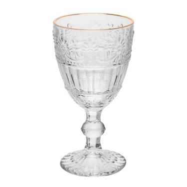 Imagem de Taça De Cristal Ecológico Para água Suco Mauve Com Fio De Ouro 320ml Wolff