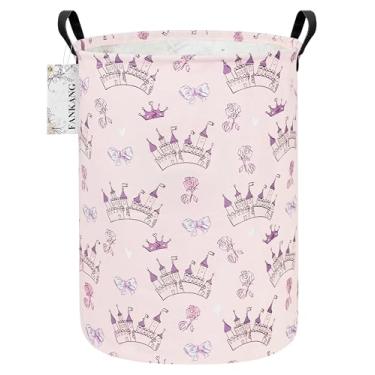 Imagem de FANKANG Cesta de armazenamento, cesto de roupa suja de lona dobrável com revestimento PE impermeável cestas grandes de armazenamento para crianças, meninos e meninas, escritório, quarto, roupas