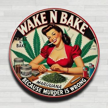 Imagem de Placa de alumínio com aparência vintage de 20 x 20 cm, ideal para decoração de casa, bar, café ou garagem