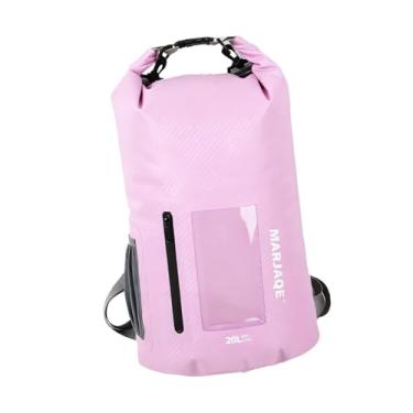 Imagem de Aymzbd Mochila estanque leve para armazenamento de materiais secos, ideal para pesca, remo, caiaque e praia, Rosa 20l