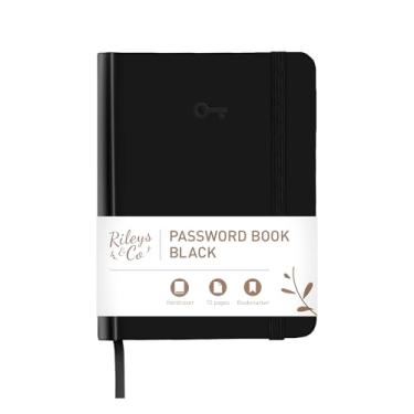 Imagem de Rileys & Co. Livro de senhas: guia alfabeticamente, prático para guardar senhas, perfeito para idosos, caderno seguro para login na Internet, senha, endereço do site, nomes de usuário (15 x 12 cm)