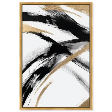 Imagem de Midas Arc Waves Impressão em tela moderna decoração de parede por Art Remedy, moldura dourada, 25 x 38 cm