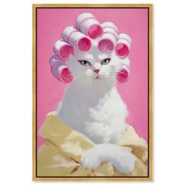 Imagem de Decoração de parede de animal de estimação com impressão em tela de princesa mimada por Art Remedy, moldura dourada, 40,6 x 61 cm