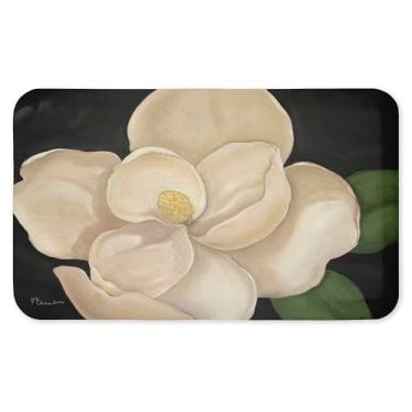 Imagem de Tapete antifadiga vintage Magnolia Grandiflora, tapete ergonômico acolchoado para cozinha e pé com suporte antiderrapante, tapete confortável ecológico, design por Paul Brent, 76 x 45 cm