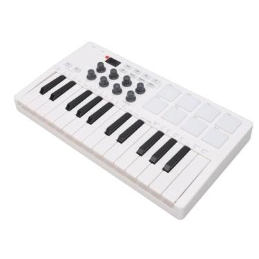 Imagem de SUNGOOYUE Controlador de Teclado MIDI, Controlador Bluetooth de 25 Teclas Com Teclas de Detecção de Força 8 Almofadas RGB 8 Botões para Gravação de Computador Produção Musical Branco