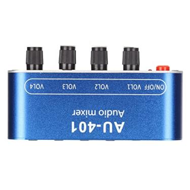Imagem de Generic Seletor de Mixer de Som 4 Em 1 Amplificador de Saída Fácil de Ajustar para Fone de Ouvido de Laptop PC, Liga de Alumínio Azul