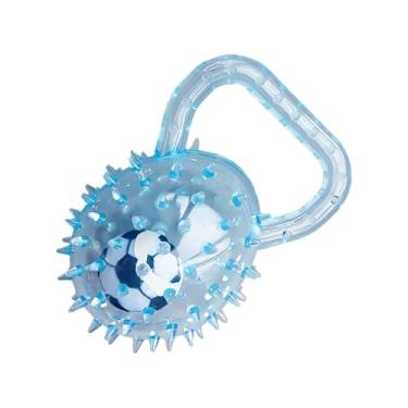 Imagem de Bola para Cães - Bola Squeaky com Futebol no Interior,Brinquedos Interativos para Cães de Borracha com Espinhos e Alça,Para Interior e Exterior Buscar Mastigar Brincar Treino