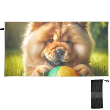 Imagem de TSENQUE Toalhas de praia personalizadas para cachorros Chow Chow Toalhas de praia de secagem rápida para estampas de animais de praia toalhas de piscina para adultos praia piscina ioga acampamento