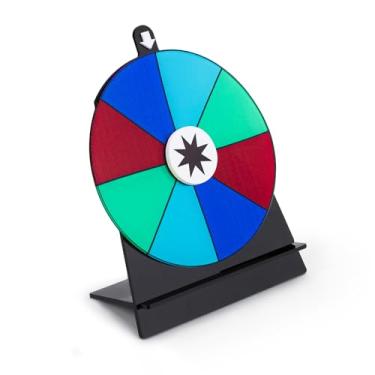 Imagem de Diakey Roda giratória de 15,24 cm, roleta de mesa colorida com suporte Fortune Spin Game para festa, feira, carnaval, 8 compartimentos