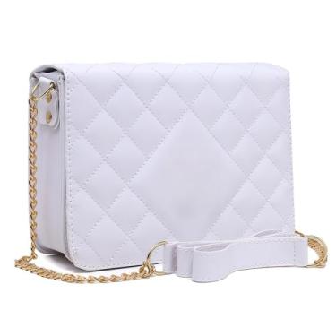 Imagem de Bolsa Feminina Transversal E Lateral De Ombro Alça Corrente (Branco)