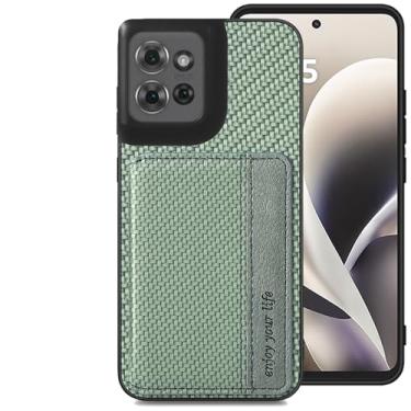 Imagem de Futanwei Capa carteira para Motorola Moto G Power 2026 com suporte para cartão, [design padrão de fibra de carbono] [2 compartimentos para cartão de crédito embutidos] [Fecho magnético oculto] Capas