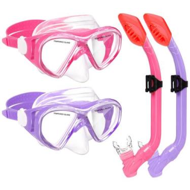 Imagem de Juego de Máscara de Snorkel con Tubo Seco ACQCES para Niños de 6 a 14 
