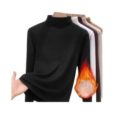 Imagem de Camiseta Térmica Feminina De Manga Longa Grossa E Quente Para Outono E