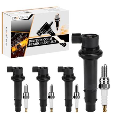 Imagem de Pacote 4 F6T558 OEM Bobina de ignição e vela de ignição - Compatível com YAMAHA YZF-R1 R6 R6S FZ1 VMAX FZ8 RS NYTRO RAGE WR250R SIDEWINDER SRVIPER - Substitui # 5PW-82310-00-00