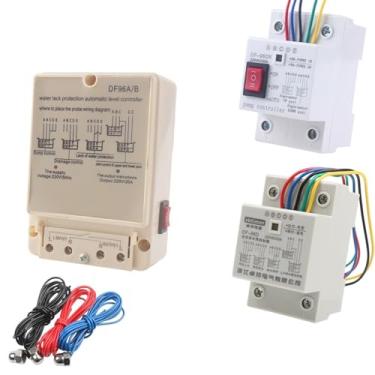 Imagem de 1 peça DF-96A DF-96D DF-96DK controlador automático de nível de água controlador de bomba cisterna cisterna interruptor líquido automático com 3 sondas (DF-96A sondas de 5m)