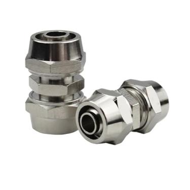 Imagem de Porca de bloqueio tipo reto PU PG 4 mm 6 8 10 12 14 16 mm acessórios pneumáticos para tubo de ar conector Qucik 1 peça (4 mm a 4 mm)