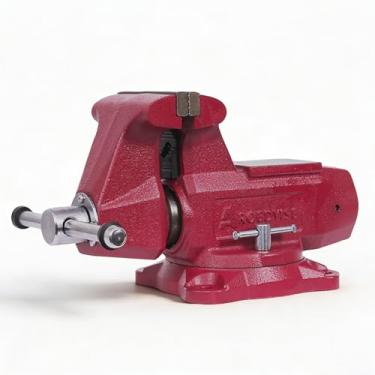 Imagem de AROEDVISE Torno de banco redondo econômico, largura da mandíbula de 15 cm, abertura máxima de mandíbula de 17,8 cm, profundidade de garganta de 10 cm, base giratória de 360°, 72.000 psi, torno