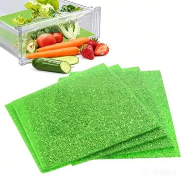 Imagem de MAXTBEE 4 peças de forros de gaveta de geladeira para frutas e legumes, extensor de vida mais fresca, organizadores e armazenamento de geladeira, forros de prateleira de geladeira (30 x 38 cm)