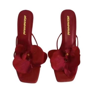 Imagem de Sandálias Rasteiras Femininas Elegantes Com Estampa Floral, Casuais E 