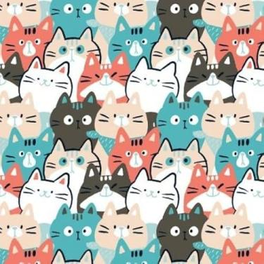 Imagem de Cama para Cachorro Ortopédica Impermeável Grande Medio | Caminha Pet Conforto Premium até 100kg(CAT ESTAMPA COLORIDO,Grande)