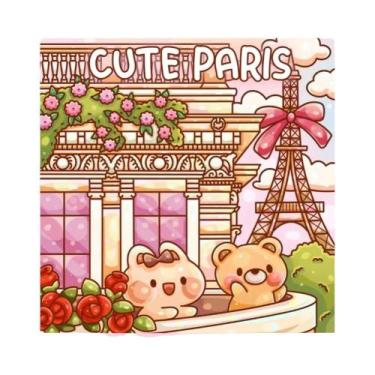 Imagem de Livro De Colorir Com Personagens Kawaii De Pontos Turísticos Coloridos