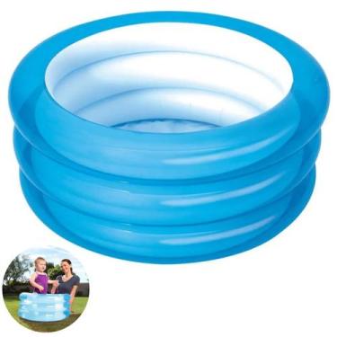 Imagem de Piscina Redonda Infantil Inflável Para Criança 43L 3 Anéis - Bel, Azul