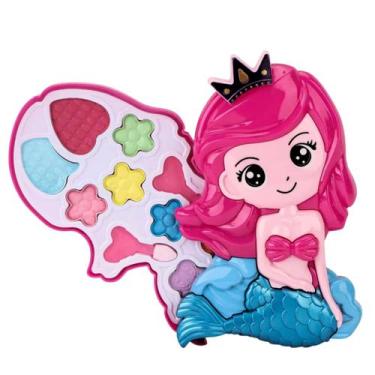 Imagem de maquiagem infantil sereia brinquedo infantil para menina com sombra sa