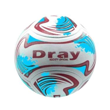 Imagem de Bola Futebol Society Dray Oficial Original Branca Vermelho-Unissex