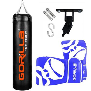 Imagem de Saco De Pancada 180 Cm Profissional + Luva Bate Saco PRO + Suporte Articulado Teto Gorilla-Unissex