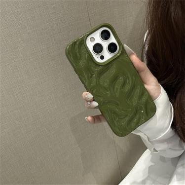 Imagem de Capa para celular em formato de onda para iPhone 15/16/11/12/13/14 Pro Max/16 Plus, verde militar, para iPhone 13 Pro