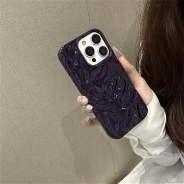 Imagem de Capa para celular em formato de onda para iPhone 15/16/11/12/13/14 Pro Max/16 Plus, roxo escuro, para iPhone 15 Plus