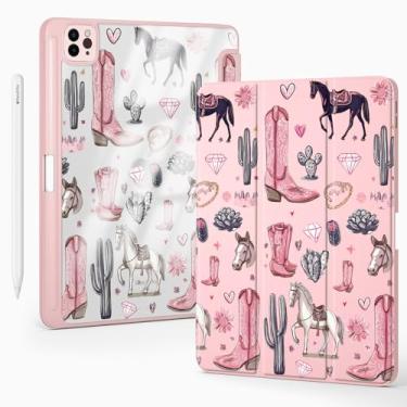 Imagem de BlHMCASE Capa fofa de cowboy ocidental para iPad (A16) 11ª geração 2025, para iPad 10ª geração, capa de 10,9 polegadas 2022 com suporte para lápis, hibernar/despertar automático, capa traseira de