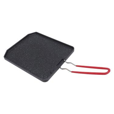 Imagem de KUIDAMOS Panela Antiaderente de Liga de Alumínio Com Alça Dobrável para Acampamento, Churrasco, Cozinha Ao Ar Livre, Placa Leve e Portátil para Piqueniques, 7,7 X 8,9 Polegadas (Tipo 1)