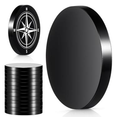 Imagem de Otoolling Pacote com 12 moedas pretas 304 de aço inoxidável 304, moedas de desafio em branco de 1/20.3 cm de espessura para gravação a laser, estampagem à mão, artesanato, aniversário, viagem, coleção