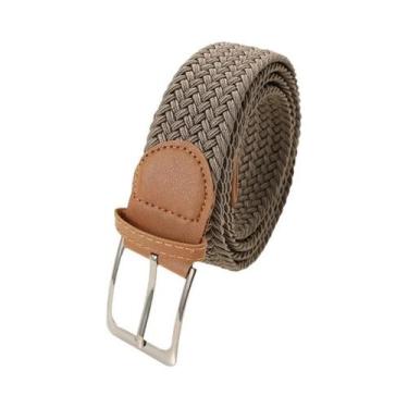 Imagem de Cinto Casual Masculino De Tecido Trançado Com Elástico, Cor Sólida, Fi